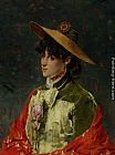 Alfred Stevens Canvas Paintings - Au Chapeau de Paille